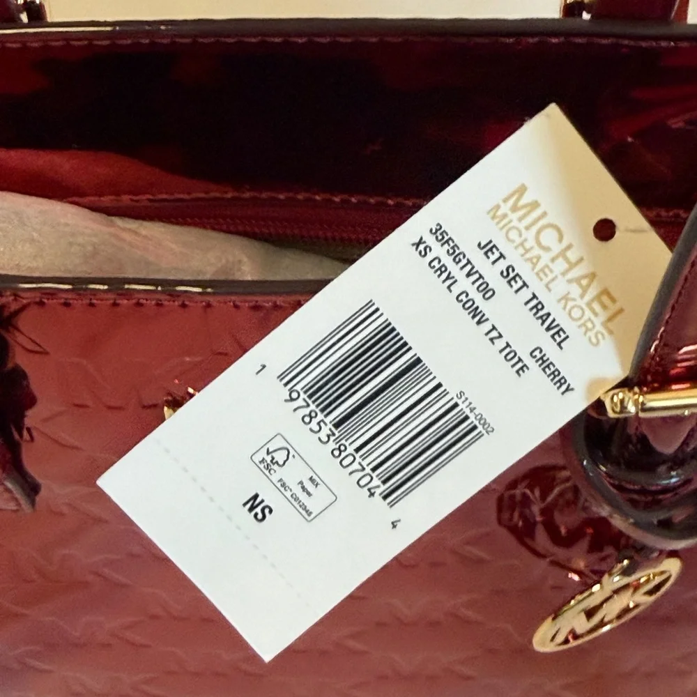 Michael Kors XS Cherry Convertible TZ Tote Bag NWT Crossbody Red - Picture 6 of 7